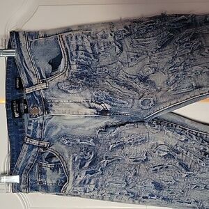 Distressed Blue Jeans